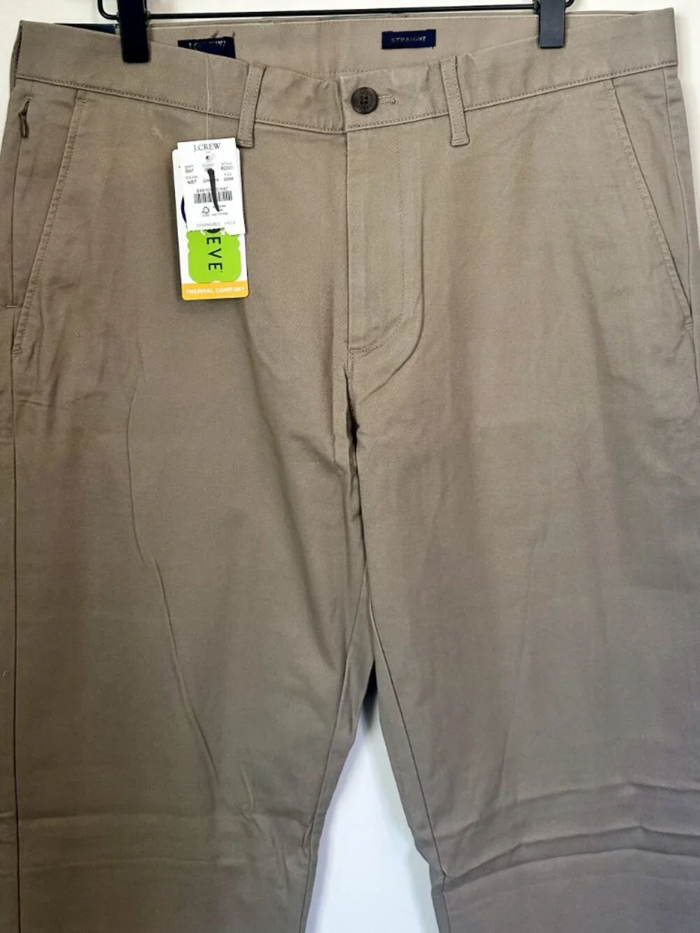 NWT J.Crew Straight Fit TruTemp365 Khaki Chino Pants - Size: 33x34